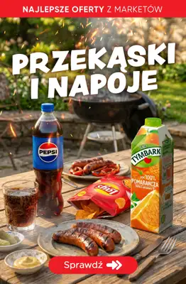 Majówka - gazetka promocyjna Najlepsze oferty na NAPOJE I PRZEKĄSKI! od środy 29.04 do soboty 02.05