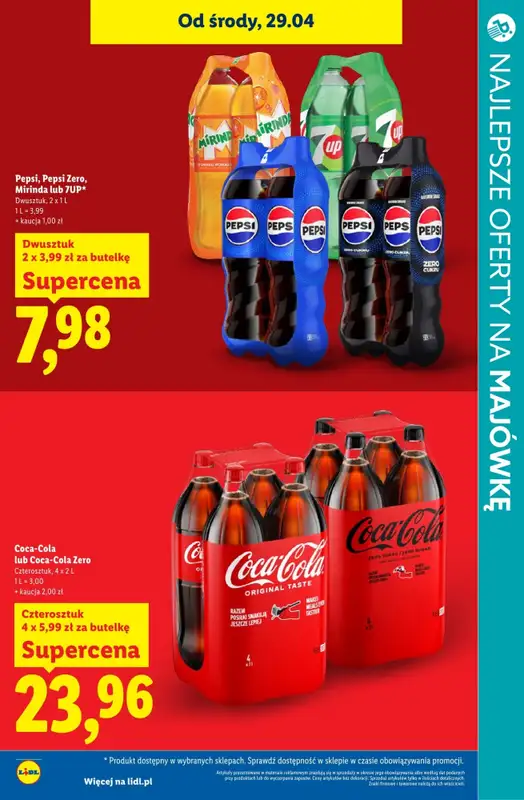 Majówka - gazetka promocyjna Najlepsze oferty na NAPOJE I PRZEKĄSKI! od środy 29.04 do soboty 02.05 - strona 18