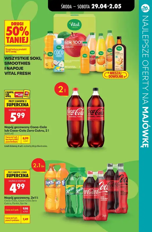 Majówka - gazetka promocyjna Najlepsze oferty na NAPOJE I PRZEKĄSKI! od środy 29.04 do soboty 02.05 - strona 12