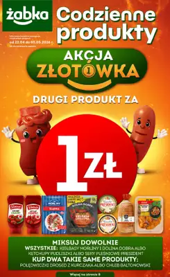 Żabka - gazetka promocyjna Gazetka Spożywcza od środy 22.04 do wtorku 05.05