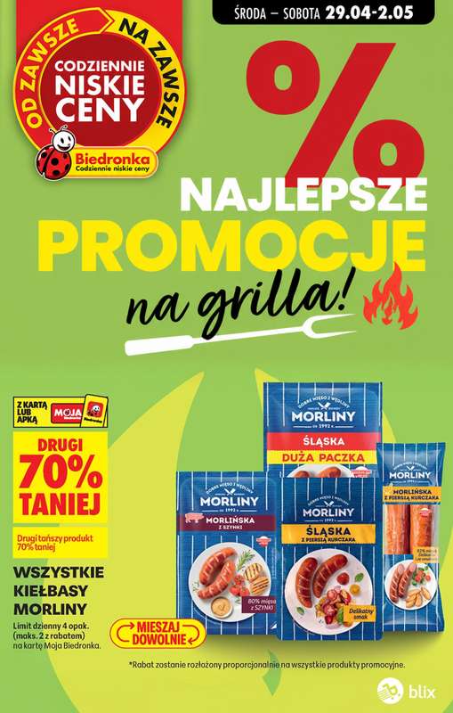 Biedronka - gazetka promocyjna Najlepsze promocje na GRILLA! od środy 29.04 do soboty 02.05