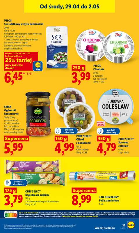 Lidl - gazetka promocyjna Od środy od środy 29.04 do soboty 02.05 - strona 15