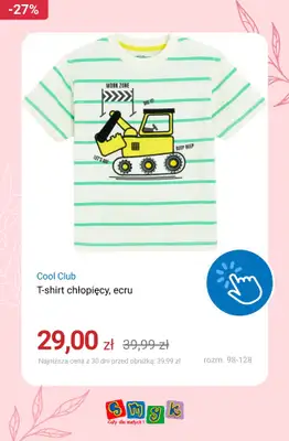 Smyk - gazetka promocyjna -50% na drugi, tańszy produkt : t-shirty, body i bielizny od środy 29.04 do czwartku 30.04 - strona 5