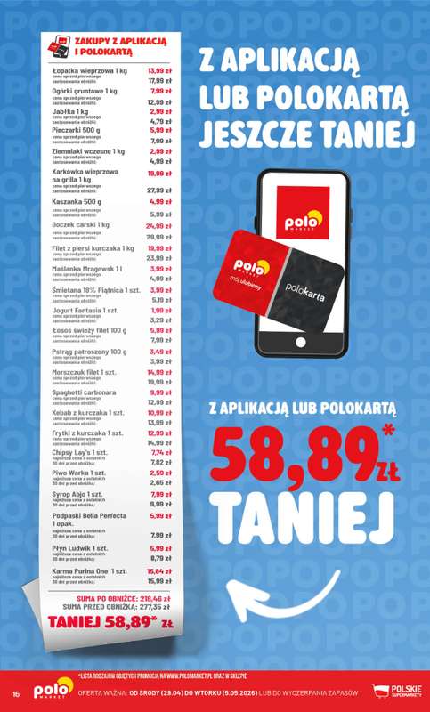 POLOmarket - gazetka promocyjna Katalog Kupuj taniej z POLOappką od środy 29.04 do wtorku 05.05 - strona 16