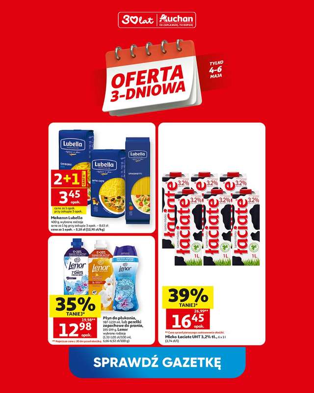 Auchan - gazetka promocyjna Oferta 3-dniowa od poniedziałku 04.05 do środy 06.05