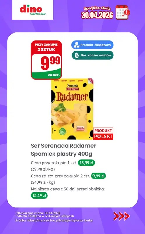 Dino - gazetka promocyjna Specjalna oferta na 30.04.2026 - promocje spoza gazetki od czwartku 30.04 do czwartku 30.04 - strona 7