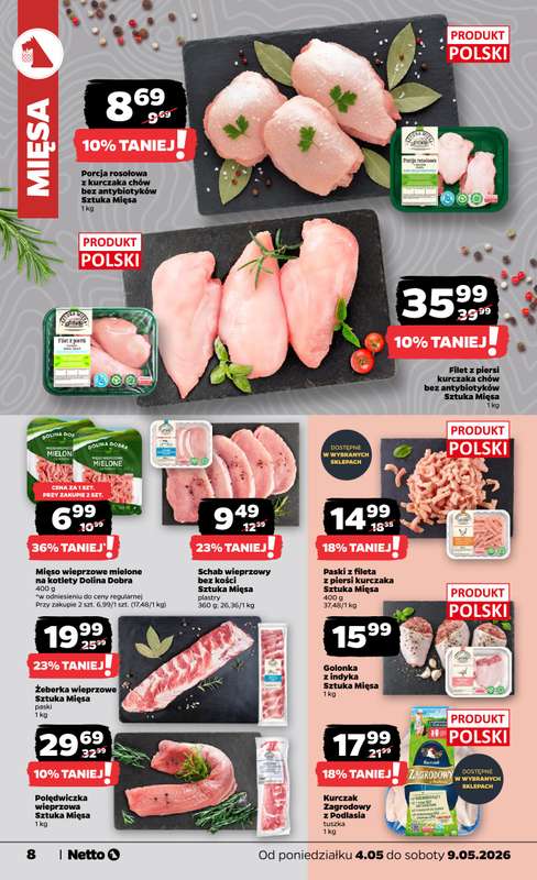 Netto - gazetka promocyjna Gazetka spożywcza od poniedziałku 04.05 do soboty 09.05 - strona 8
