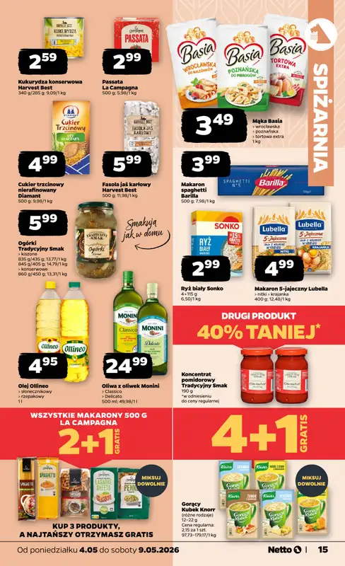 Netto - gazetka promocyjna Gazetka spożywcza od poniedziałku 04.05 do soboty 09.05 - strona 15