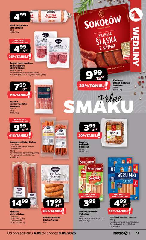 Netto - gazetka promocyjna Gazetka spożywcza od poniedziałku 04.05 do soboty 09.05 - strona 9