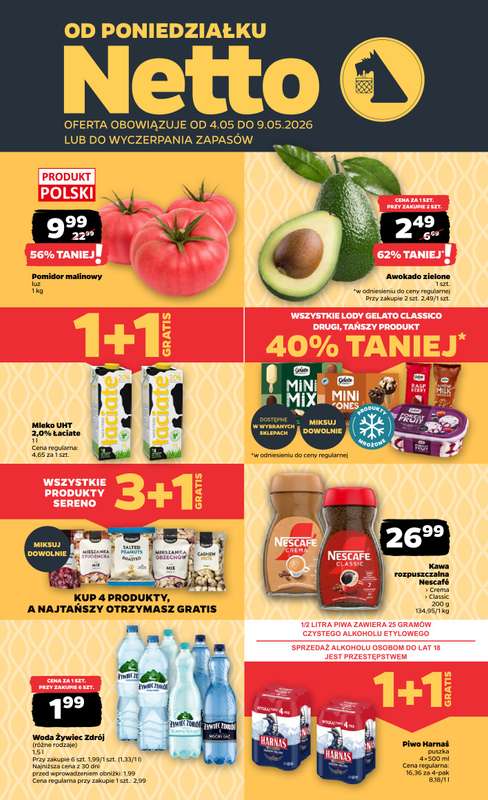 Netto - gazetka promocyjna Gazetka spożywcza od poniedziałku 04.05 do soboty 09.05