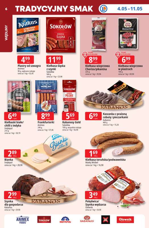 Leclerc - gazetka promocyjna Oferta E.Leclerc I Tanio to tu! od poniedziałku 04.05 do poniedziałku 11.05 - strona 6