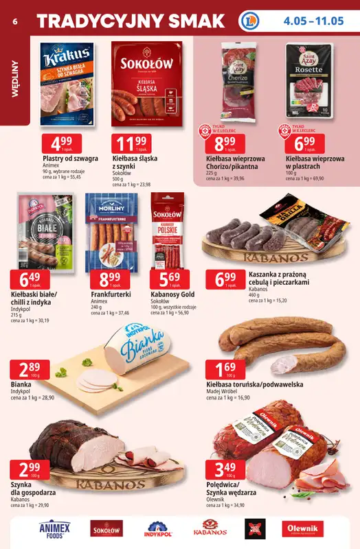 Leclerc - gazetka promocyjna Oferta E.Leclerc I Tanio to tu! od poniedziałku 04.05 do poniedziałku 11.05 - strona 6
