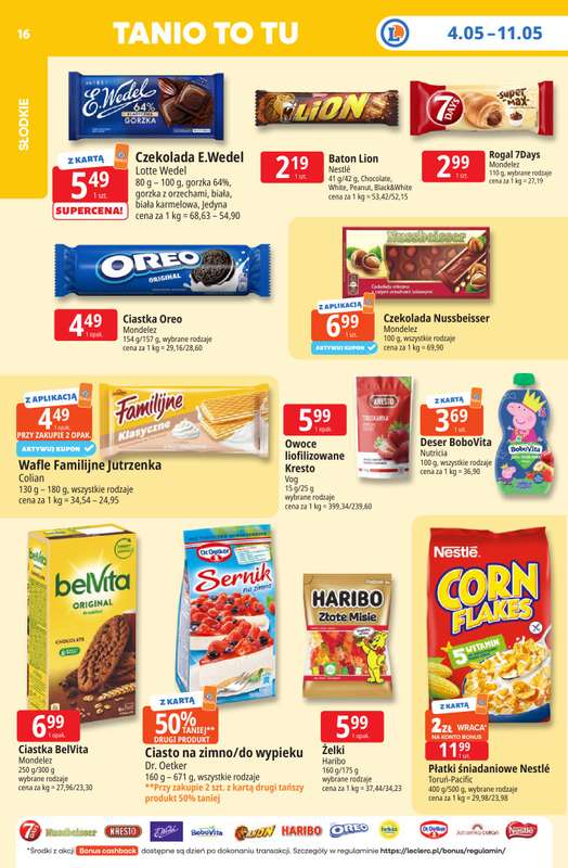 Leclerc - gazetka promocyjna Oferta E.Leclerc I Tanio to tu! od poniedziałku 04.05 do poniedziałku 11.05 - strona 16