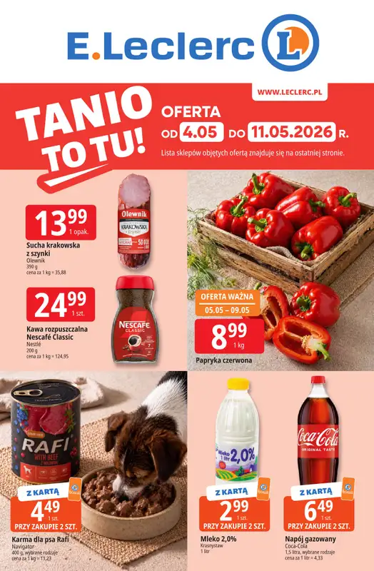Leclerc - gazetka promocyjna Oferta E.Leclerc I Tanio to tu!  