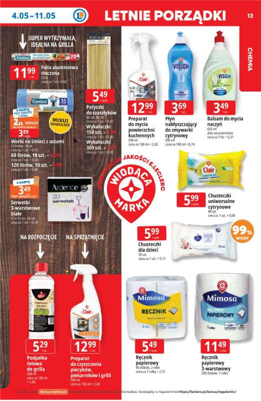 Leclerc - gazetka promocyjna Oferta E.Leclerc I Tanio to tu! od poniedziałku 04.05 do poniedziałku 11.05 - strona 13