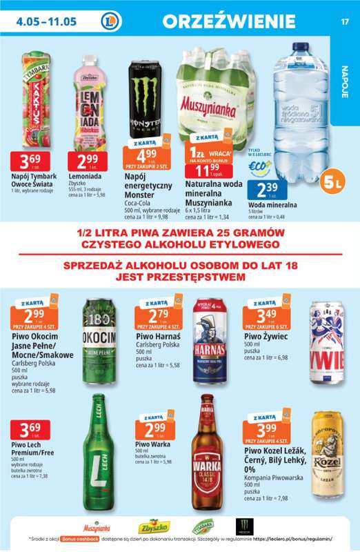 Leclerc - gazetka promocyjna Oferta E.Leclerc I Tanio to tu! od poniedziałku 04.05 do poniedziałku 11.05 - strona 17