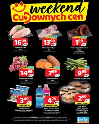 Delfin - gazetka promocyjna Weekend cudownych cen od czwartku 30.04 do niedzieli 03.05