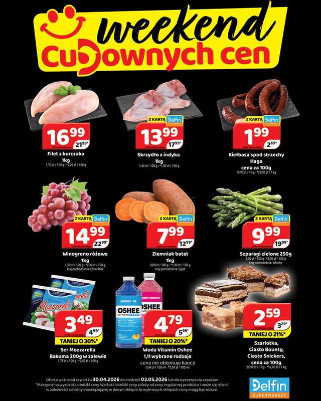Delfin - gazetka promocyjna Weekend cudownych cen od czwartku 30.04 do niedzieli 03.05
