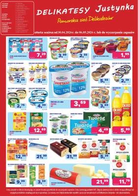 Delikatesy Justynka - gazetka promocyjna Oferta tygodniowa od czwartku 30.04 do środy 06.05