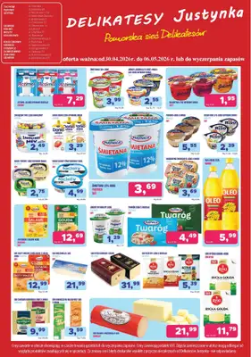 Delikatesy Justynka - gazetka promocyjna Oferta tygodniowa od czwartku 30.04 do środy 06.05