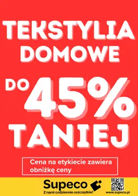 Supeco - gazetka promocyjna Tekstylia domowe od soboty 02.05 do wtorku 30.06