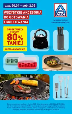 Aldi - gazetka promocyjna Akcesoria do gotowania i grillowania w super cenach Aldi! od czwartku 30.04 do soboty 02.05