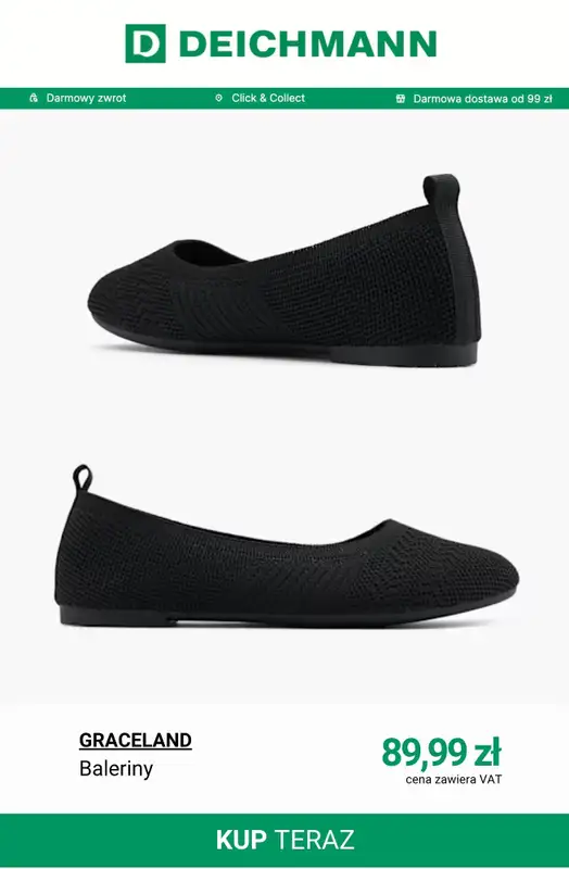 Deichmann - gazetka promocyjna Nowe modele balerin damskich od piątku 24.04  - strona 9