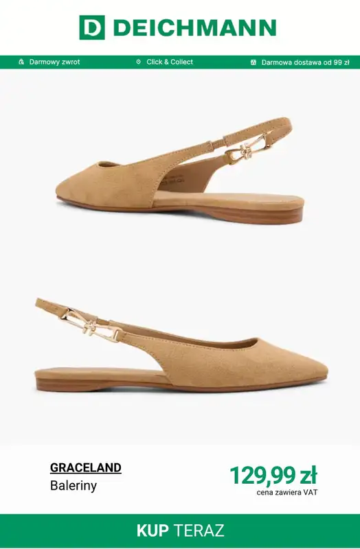 Deichmann - gazetka promocyjna Nowe modele balerin damskich od piątku 24.04  - strona 8