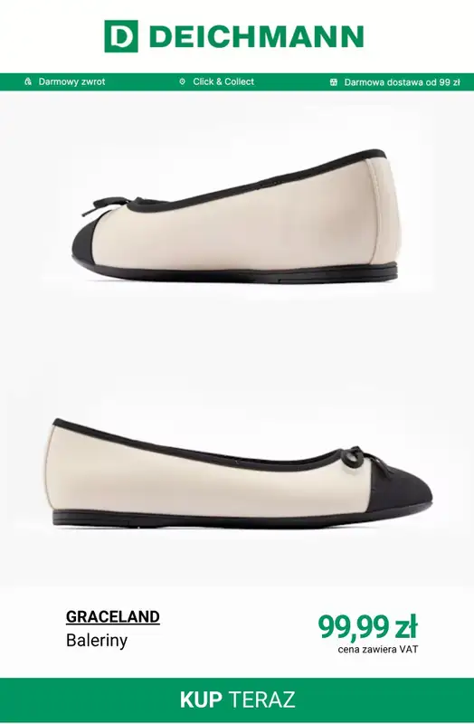 Deichmann - gazetka promocyjna Nowe modele balerin damskich od piątku 24.04  - strona 3