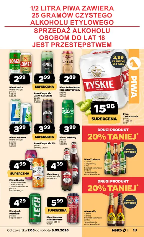 Netto - gazetka promocyjna Gazetka Spożywcza od czwartku 07.05 do soboty 09.05 - strona 13