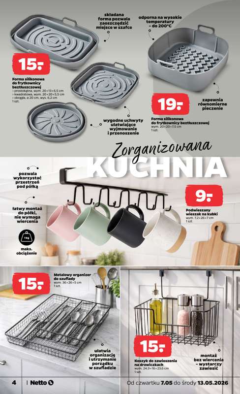 Netto - gazetka promocyjna Inspiracje Tygodnia Kuchnia  do środy 13.05 - strona 4