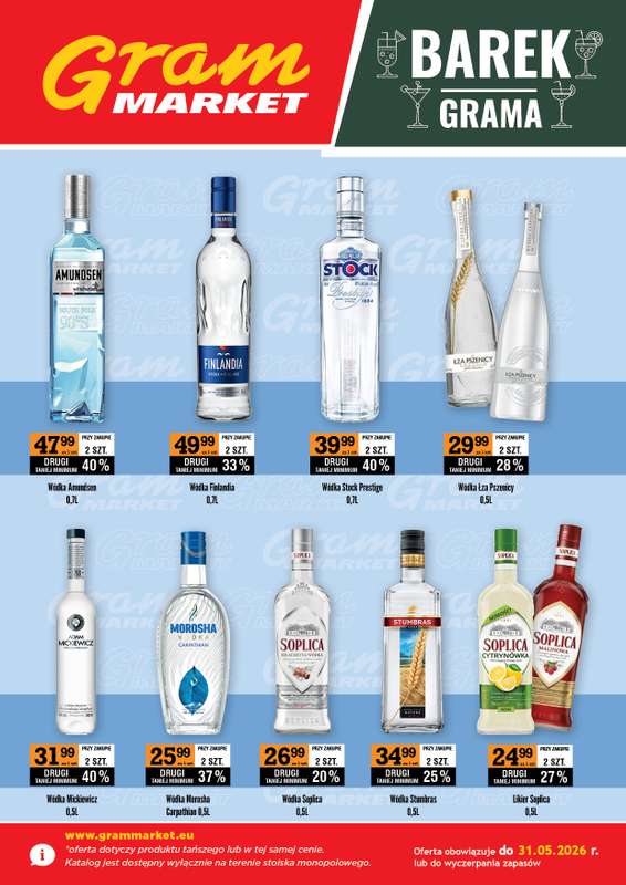 Gram Market - gazetka promocyjna Ulotka alkoholowa od piątku 01.05 do niedzieli 31.05