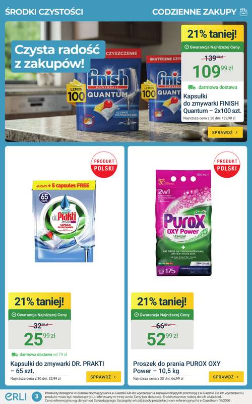 ERLI - gazetka promocyjna Codzienne zakupy do -70% z ERLI! od poniedziałku 04.05 do niedzieli 10.05 - strona 3
