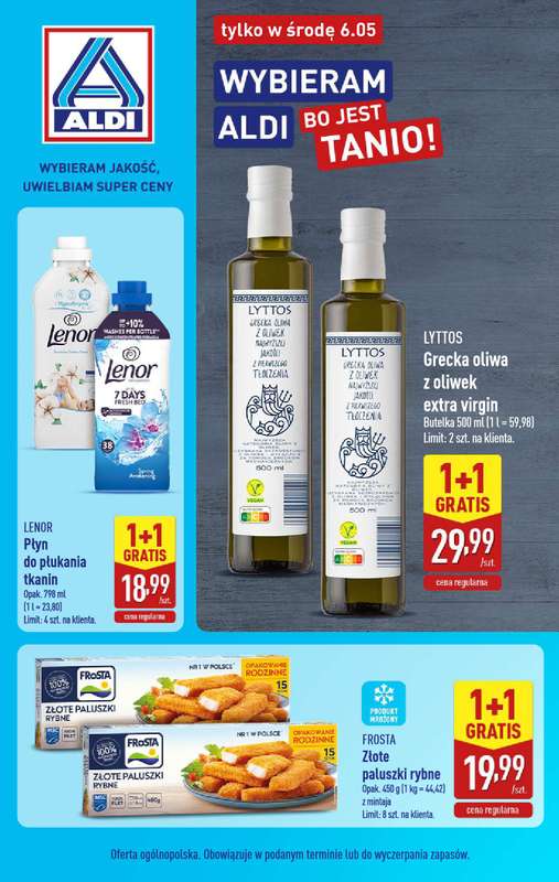 Aldi - gazetka promocyjna Najlepsze oferty na środę w Aldi! od środy 06.05 do środy 06.05
