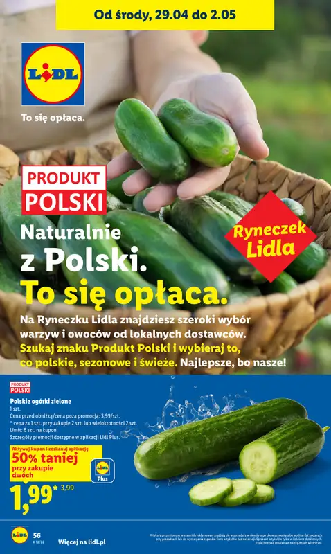 Lidl - gazetka promocyjna Od środy od środy 29.04 do soboty 02.05 - strona 56