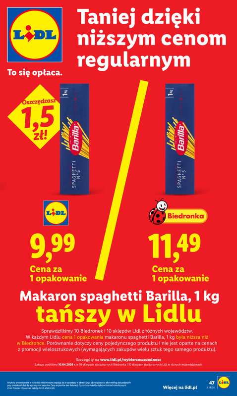 Lidl - gazetka promocyjna Od środy od środy 29.04 do soboty 02.05 - strona 47