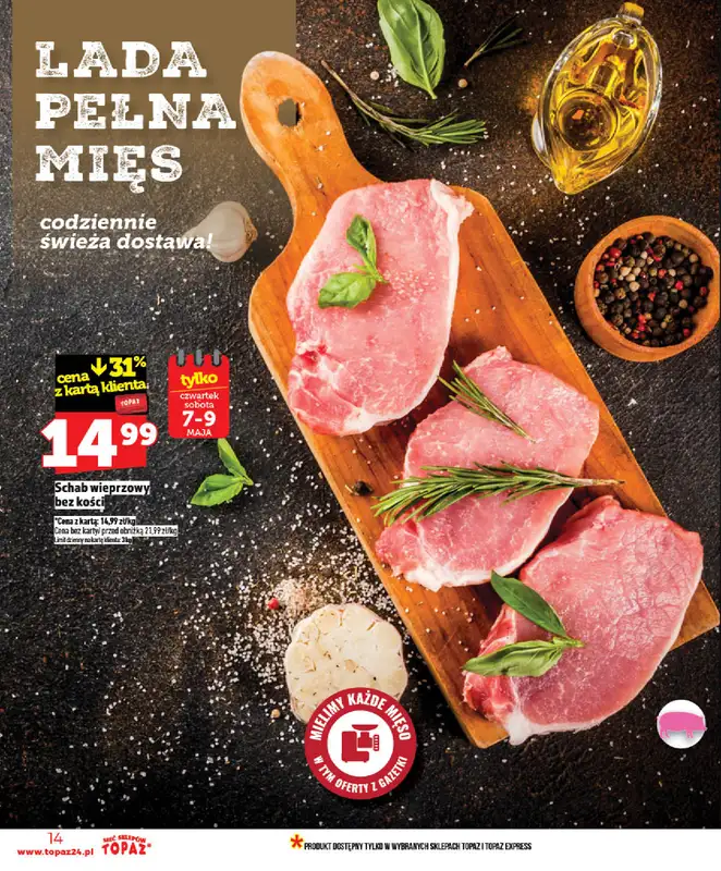 TOPAZ - gazetka promocyjna Od czwartku nowa gazetka, 07.05 od czwartku 07.05 do środy 13.05 - strona 14