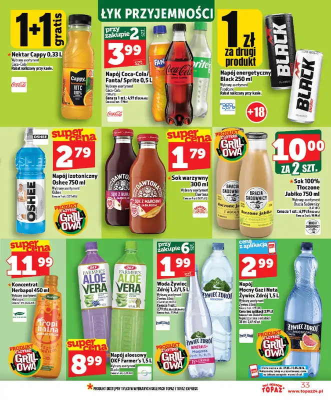TOPAZ - gazetka promocyjna Od czwartku nowa gazetka, 07.05 od czwartku 07.05 do środy 13.05 - strona 33