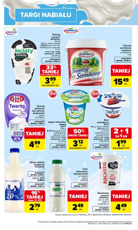 Carrefour - gazetka promocyjna Gazetka Targi nabiału od poniedziałku 04.05 do soboty 09.05 - strona 2