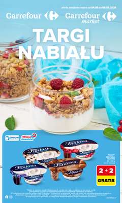 Carrefour - gazetka promocyjna Gazetka Targi nabiału od poniedziałku 04.05 do soboty 09.05