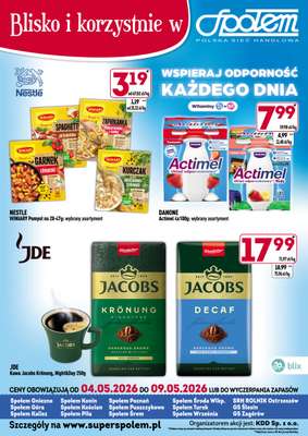 Społem - Blisko i Korzystnie - gazetka promocyjna Plakat promocyjny  od poniedziałku 04.05 do soboty 09.05