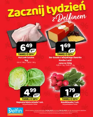 Delfin - gazetka promocyjna Zacznij tydzień z Delfinem od poniedziałku 04.05 do środy 06.05