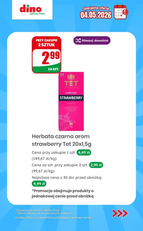 Dino - gazetka promocyjna Specjalna oferta na 04.05.2026 - promocje spoza gazetki od poniedziałku 04.05 do poniedziałku 04.05 - strona 7