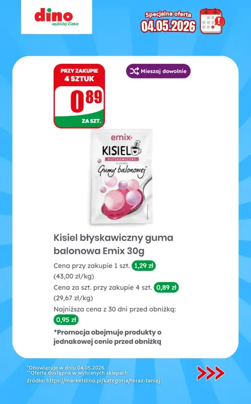 Dino - gazetka promocyjna Specjalna oferta na 04.05.2026 - promocje spoza gazetki od poniedziałku 04.05 do poniedziałku 04.05 - strona 10