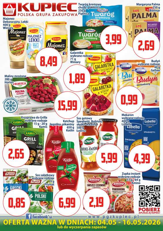Kupiec - gazetka promocyjna Oferta plakatowa od poniedziałku 04.05 do soboty 16.05