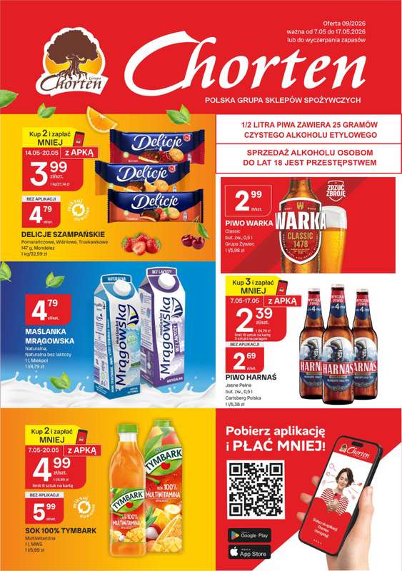 Chorten - gazetka promocyjna Gazetka Podlaskie Market od czwartku 07.05 do niedzieli 17.05