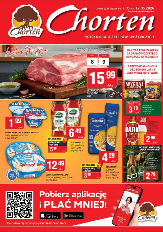 Chorten - gazetka promocyjna Gazetka Mazowsze Market od czwartku 07.05 do niedzieli 17.05