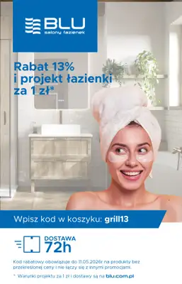 Blu Salony Łazienek - gazetka promocyjna Kod rabatowy od poniedziałku 04.05 do poniedziałku 11.05