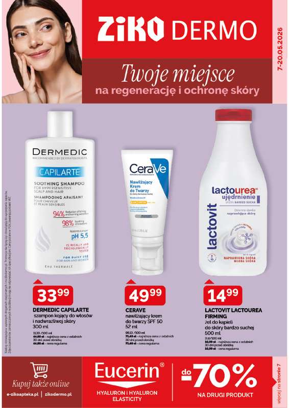 Ziko Dermo - gazetka promocyjna Twoje miejsce na regenerację i ochronę skóry od czwartku 07.05 do środy 20.05