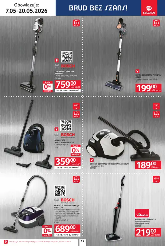 Selgros - gazetka promocyjna Katalog Elektro AGD od czwartku 07.05 do środy 20.05 - strona 17